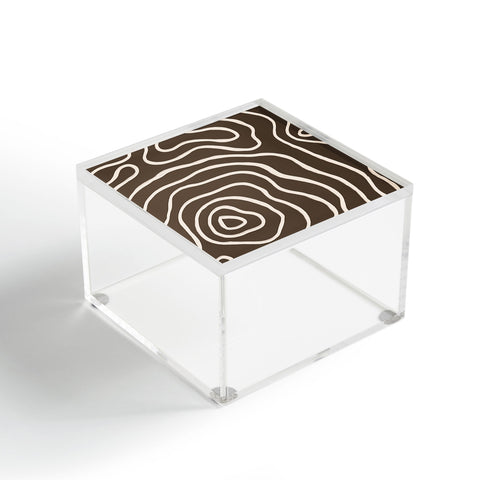 Alisa Galitsyna Brown Topographic Map Acrylic Box