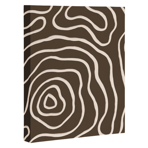 Alisa Galitsyna Brown Topographic Map Art Canvas
