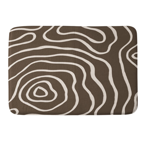 Alisa Galitsyna Brown Topographic Map Memory Foam Bath Mat