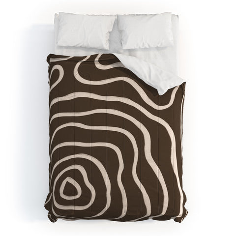 Alisa Galitsyna Brown Topographic Map Comforter