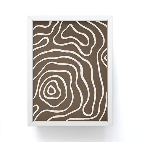 Alisa Galitsyna Brown Topographic Map Framed Mini Art Print