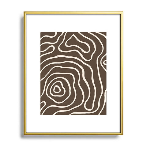 Alisa Galitsyna Brown Topographic Map Metal Framed Art Print