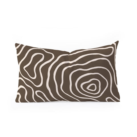 Alisa Galitsyna Brown Topographic Map Oblong Throw Pillow
