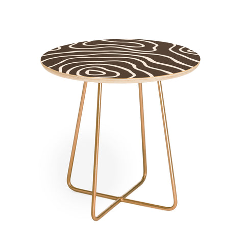 Alisa Galitsyna Brown Topographic Map Round Side Table