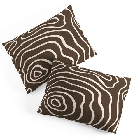 Alisa Galitsyna Brown Topographic Map Pillow Shams