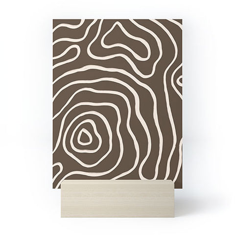 Alisa Galitsyna Brown Topographic Map Mini Art Print