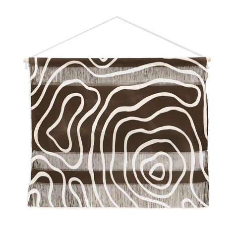 Alisa Galitsyna Brown Topographic Map Wall Hanging Landscape