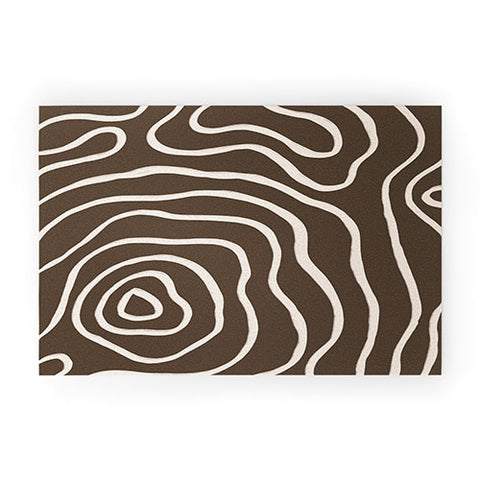 Alisa Galitsyna Brown Topographic Map Welcome Mat