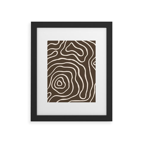 Alisa Galitsyna Brown Topographic Map Framed Art Print