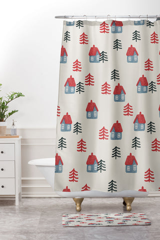 Alisa Galitsyna Christmas Eve Shower Curtain And Mat