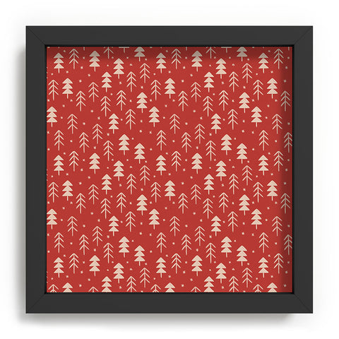 Alisa Galitsyna Christmas Forest Red Recessed Framing Square
