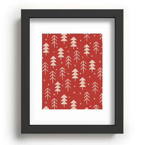 Alisa Galitsyna Christmas Forest Red Recessed Framing Rectangle