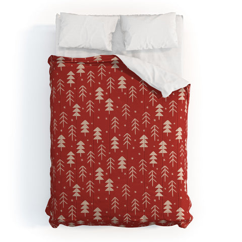 Alisa Galitsyna Christmas Forest Red Comforter