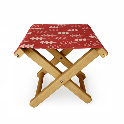 Alisa Galitsyna Christmas Forest Red Folding Stool