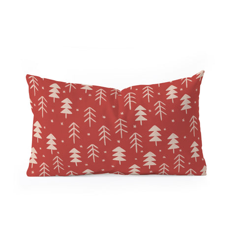 Alisa Galitsyna Christmas Forest Red Oblong Throw Pillow