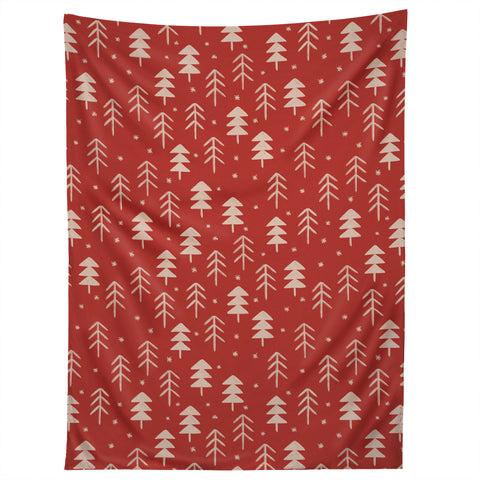 Alisa Galitsyna Christmas Forest Red Tapestry