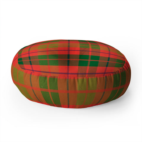 Alisa Galitsyna Christmas Plaid Green and Red Floor Pillow Round
