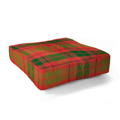 Alisa Galitsyna Christmas Plaid Green and Red Floor Pillow Square