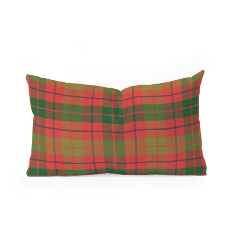 Alisa Galitsyna Christmas Plaid Green and Red Oblong Throw Pillow