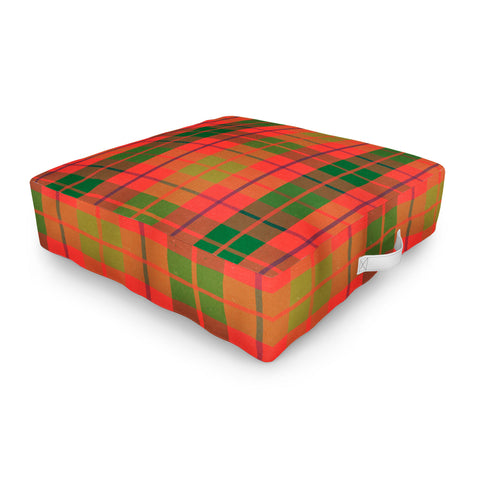 Alisa Galitsyna Christmas Plaid Green and Red Outdoor Floor Cushion