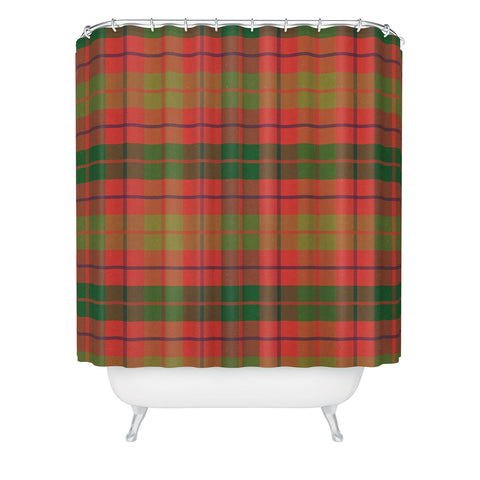 Alisa Galitsyna Christmas Plaid Green and Red Shower Curtain