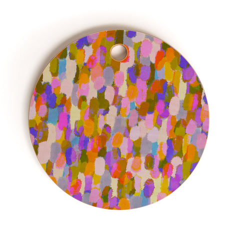 Alisa Galitsyna Colorful Brush Strokes Cutting Board Round