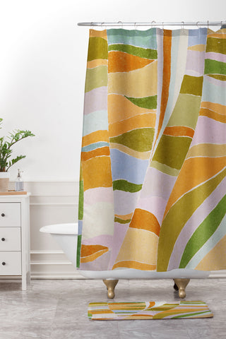 Alisa Galitsyna Colorful Flow Shower Curtain And Mat