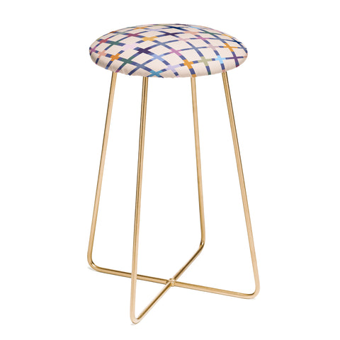 Alisa Galitsyna Colorful Patterned Grid II Counter Stool