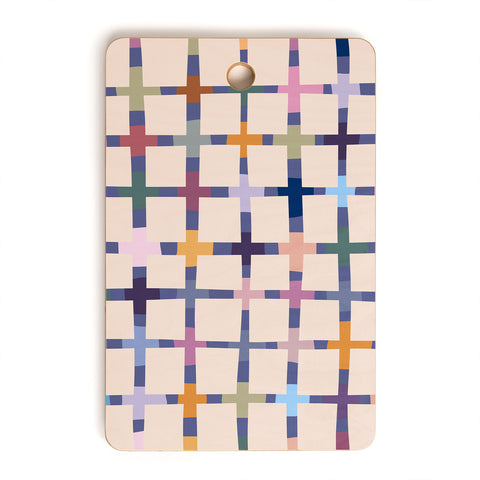 Alisa Galitsyna Colorful Patterned Grid II Cutting Board Rectangle