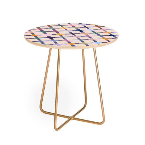 Alisa Galitsyna Colorful Patterned Grid II Round Side Table