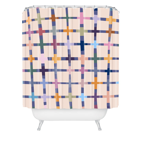 Alisa Galitsyna Colorful Patterned Grid II Shower Curtain