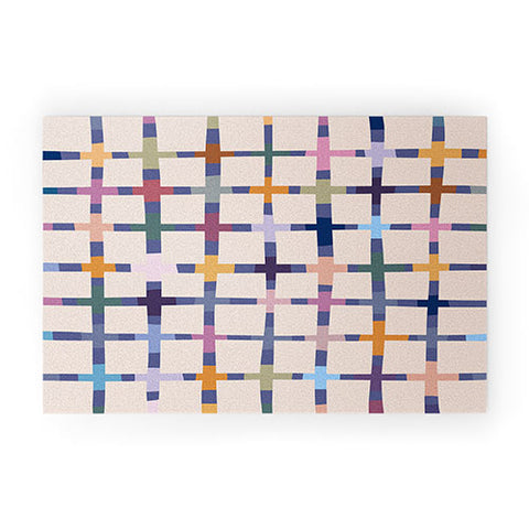 Alisa Galitsyna Colorful Patterned Grid II Welcome Mat