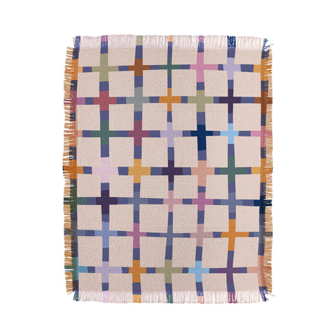 Alisa Galitsyna Colorful Patterned Grid II Throw Blanket
