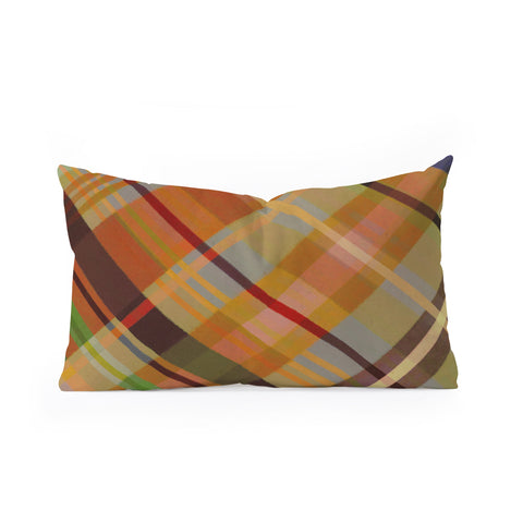 Alisa Galitsyna Colorful Plaid 2 Oblong Throw Pillow