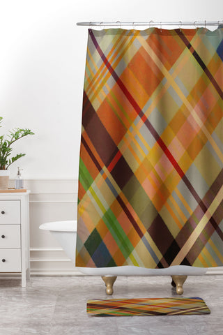 Alisa Galitsyna Colorful Plaid 2 Shower Curtain And Mat