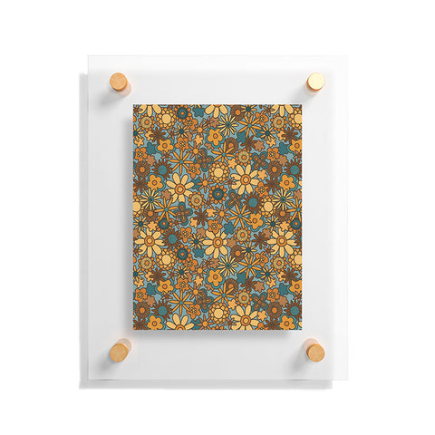 Alisa Galitsyna Cyan Retro Bloom Floating Acrylic Print