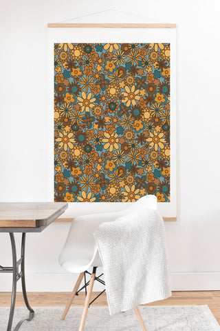 Alisa Galitsyna Cyan Retro Bloom Art Print And Hanger