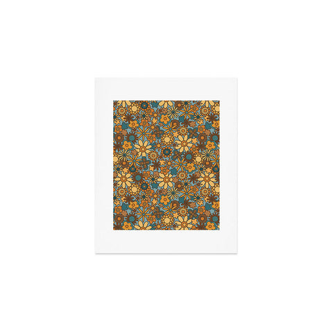 Alisa Galitsyna Cyan Retro Bloom Art Print