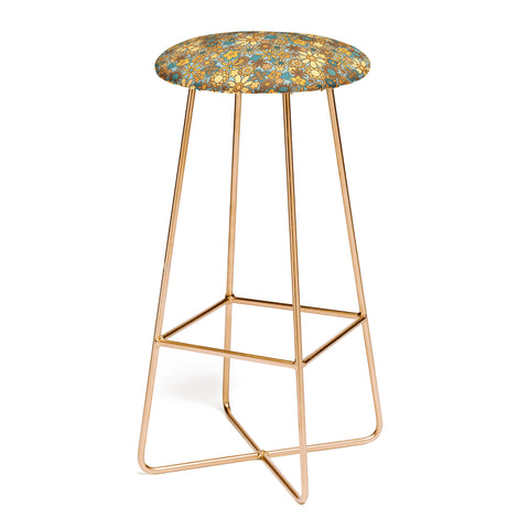 Alisa Galitsyna Cyan Retro Bloom Bar Stool