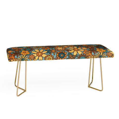 Alisa Galitsyna Cyan Retro Bloom Bench