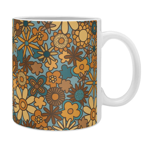 Alisa Galitsyna Cyan Retro Bloom Coffee Mug