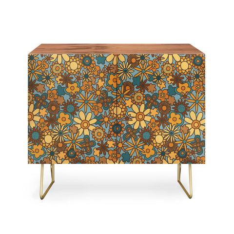 Alisa Galitsyna Cyan Retro Bloom Credenza