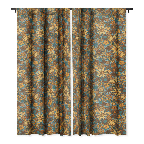 Alisa Galitsyna Cyan Retro Bloom Blackout Non Repeat