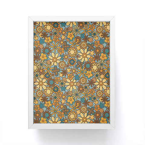Alisa Galitsyna Cyan Retro Bloom Framed Mini Art Print