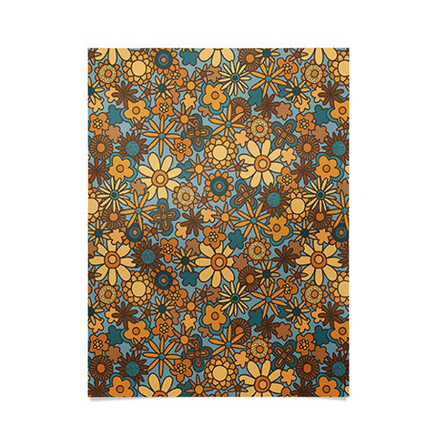 Alisa Galitsyna Cyan Retro Bloom Poster