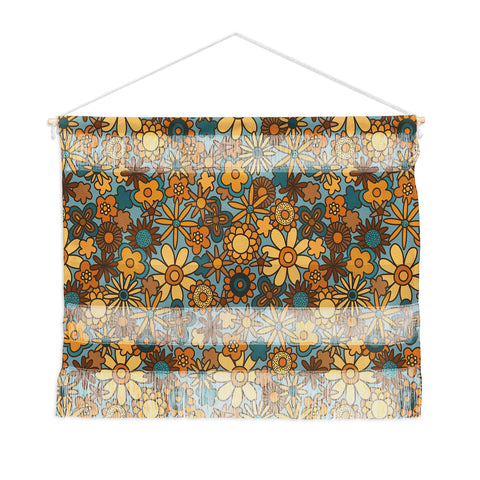 Alisa Galitsyna Cyan Retro Bloom Wall Hanging Landscape