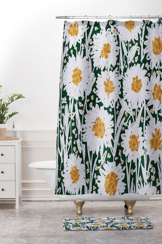 Alisa Galitsyna Daisy Pattern Shower Curtain And Mat