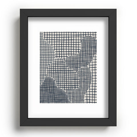 Alisa Galitsyna Dark Blue Grid Pattern Recessed Framing Rectangle