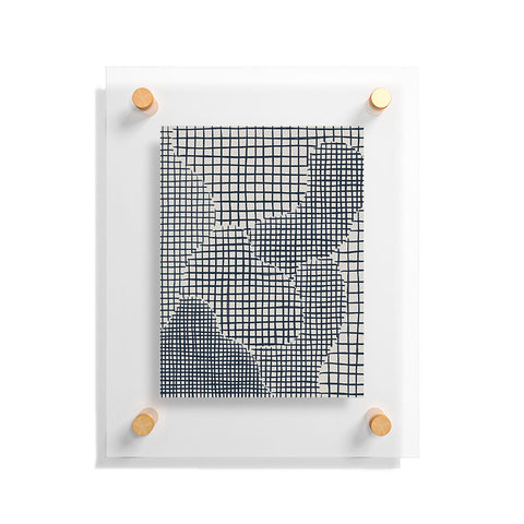 Alisa Galitsyna Dark Blue Grid Pattern Floating Acrylic Print