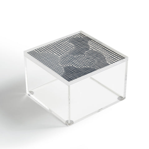 Alisa Galitsyna Dark Blue Grid Pattern Acrylic Box